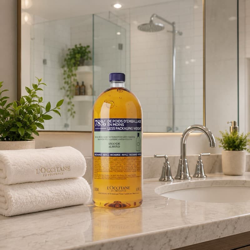 ECO-REFIL ÓLEO HIDRATANTE CORPORAL DE BANHO AMANDE AMÊNDO 500ML LOCCITANE EN PROVENCE 1 UN