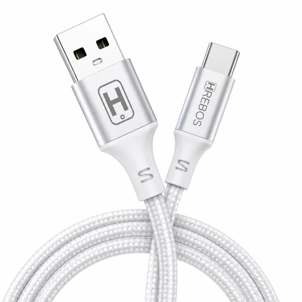 Cabo Turbo USB x Type-C 60W 2 Metros Midnight Reforçado, Tecido Trançado, Carrega Rápido Hrebos CB-220C