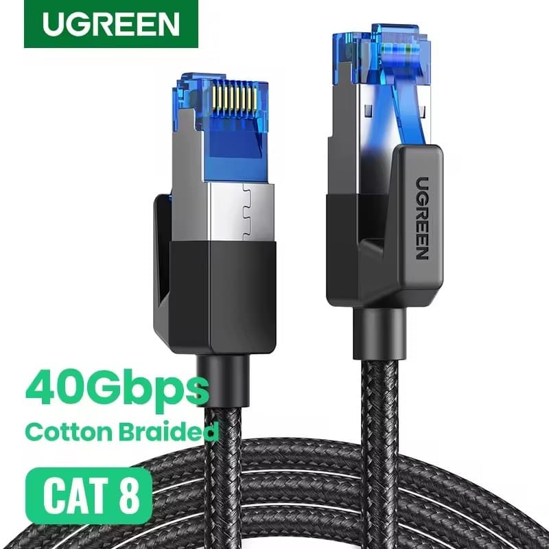 Cabo de Rede CAT8 Ugreen Premiun Alta Velocidade RJ45 Ethernet 40gbps