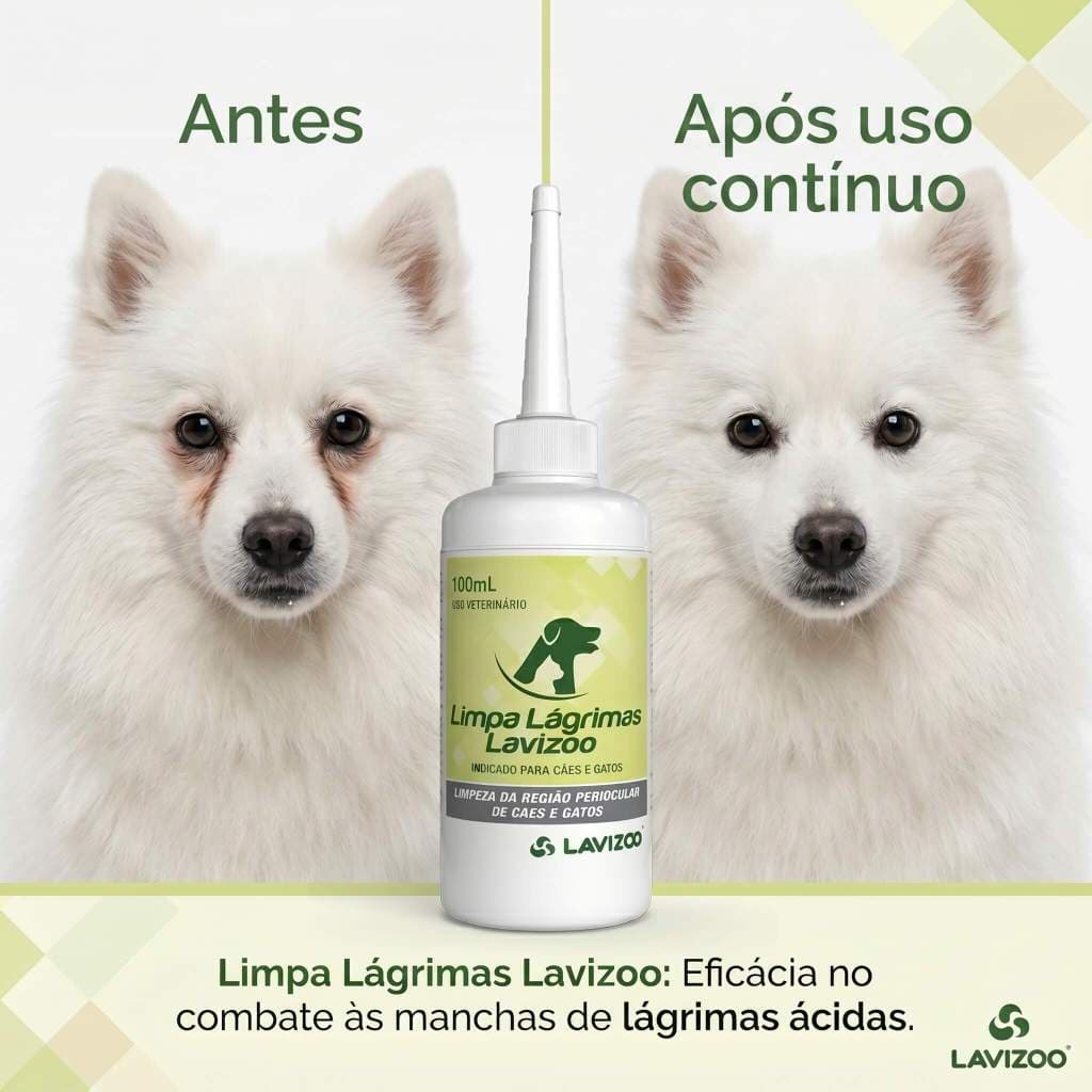 Limpa Lágrimas Acida Cães e Gatos Lavizoo 100ml