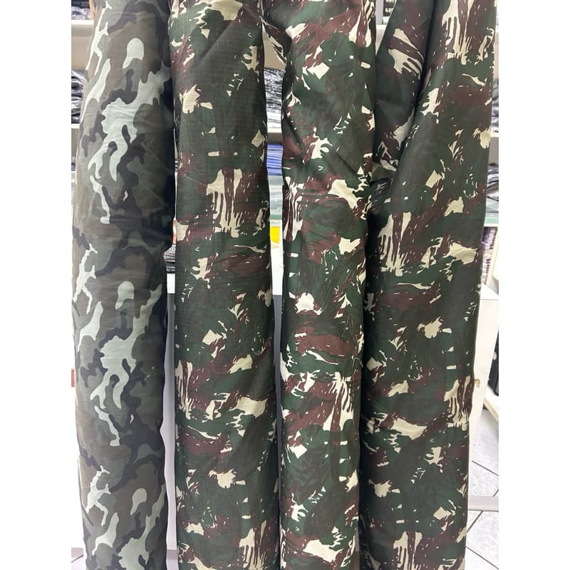 Tecido Sarja Camuflada Normal e Rip Stop 1m X 1,60m de largura