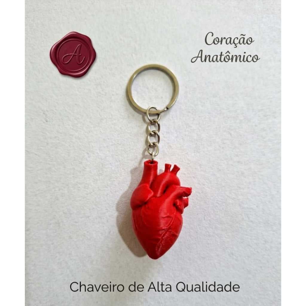 Chaveiro Coração Anatômico 3D Realista – Presente Criativo e Exclusivo