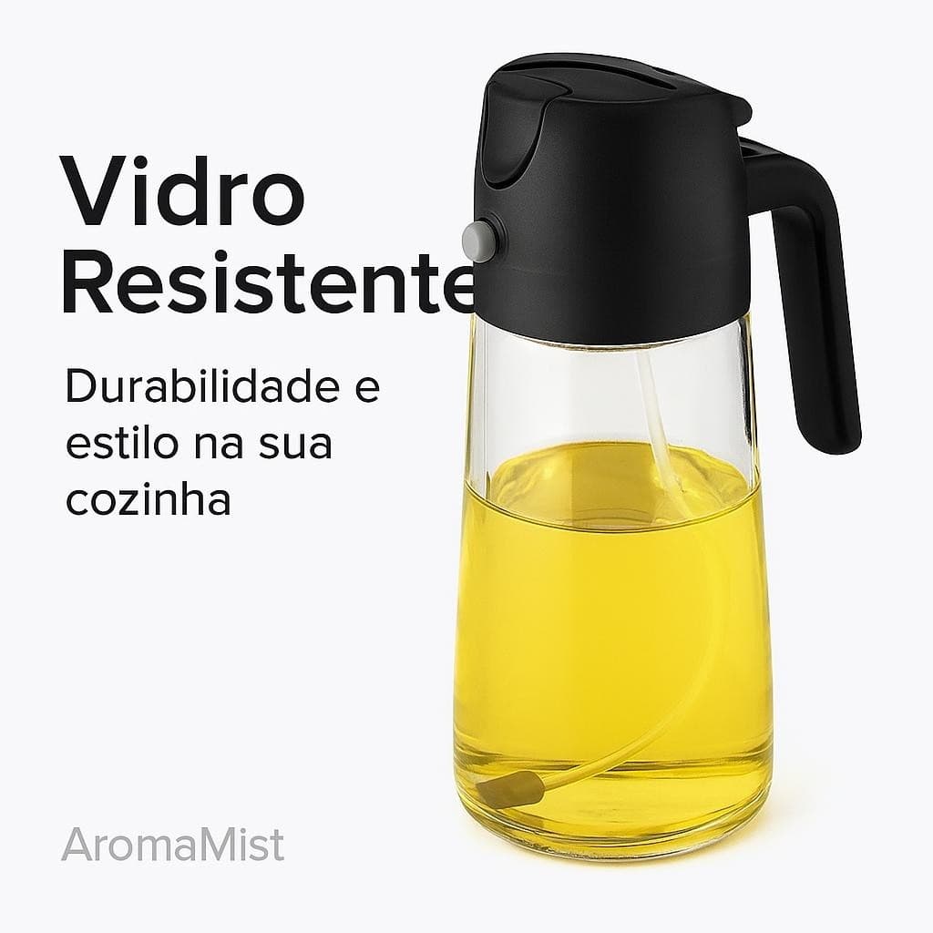 Borrifador Galheteiro Vidro 470ml Dosador Azeite Vinagre Cozinha Sortida