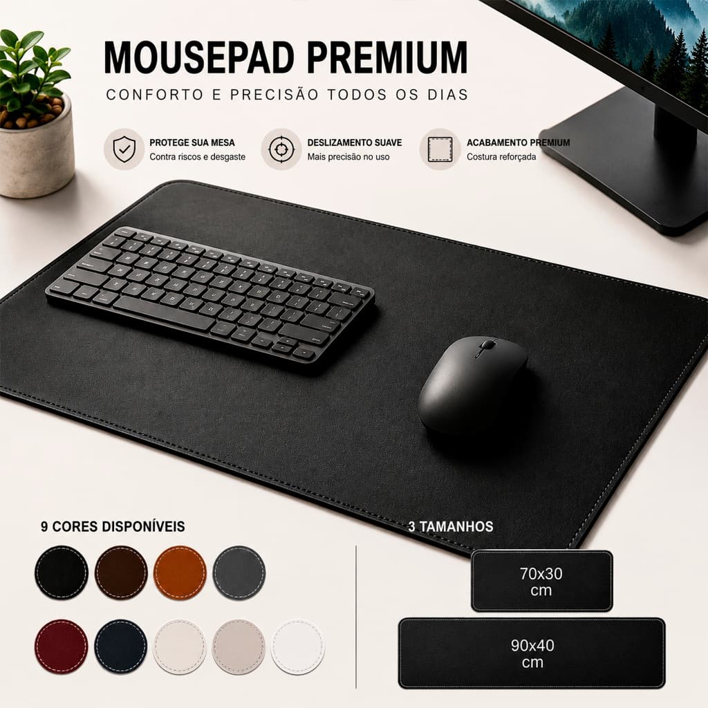 Mousepad Ergonomico 90x40cm Mouse pad Grande Em Couro Desk pad Mesa Home Office ENVIO INMEDIATO