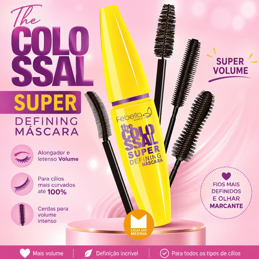 MÁSCARA RÍMEL PARA CÍLIOS COLOSSAL SUPER - FEBELLA >>