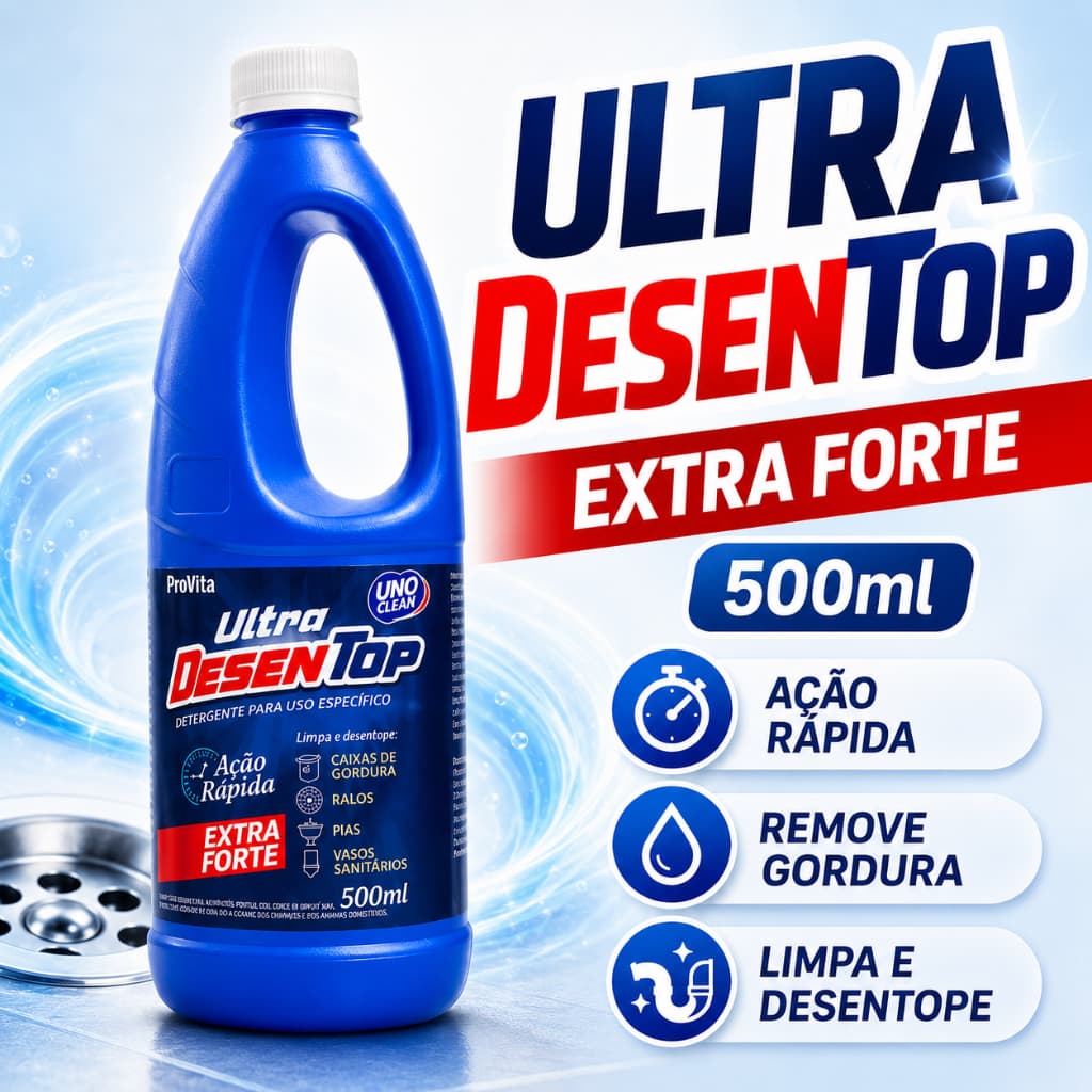 Desentop Provita Desentupidor Pia Ralo Vaso Caixa Gordura Limpeza Pesada Tira Odor