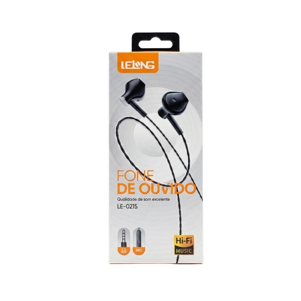 Fone de Ouvido Lelong LE-0215 Boa Qualidade de Som Ideal para Musica Chamadas e Videos Original