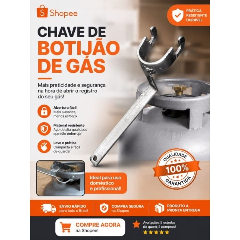 Chave para Botijão de Gás – Abertura Fácil e Segura
