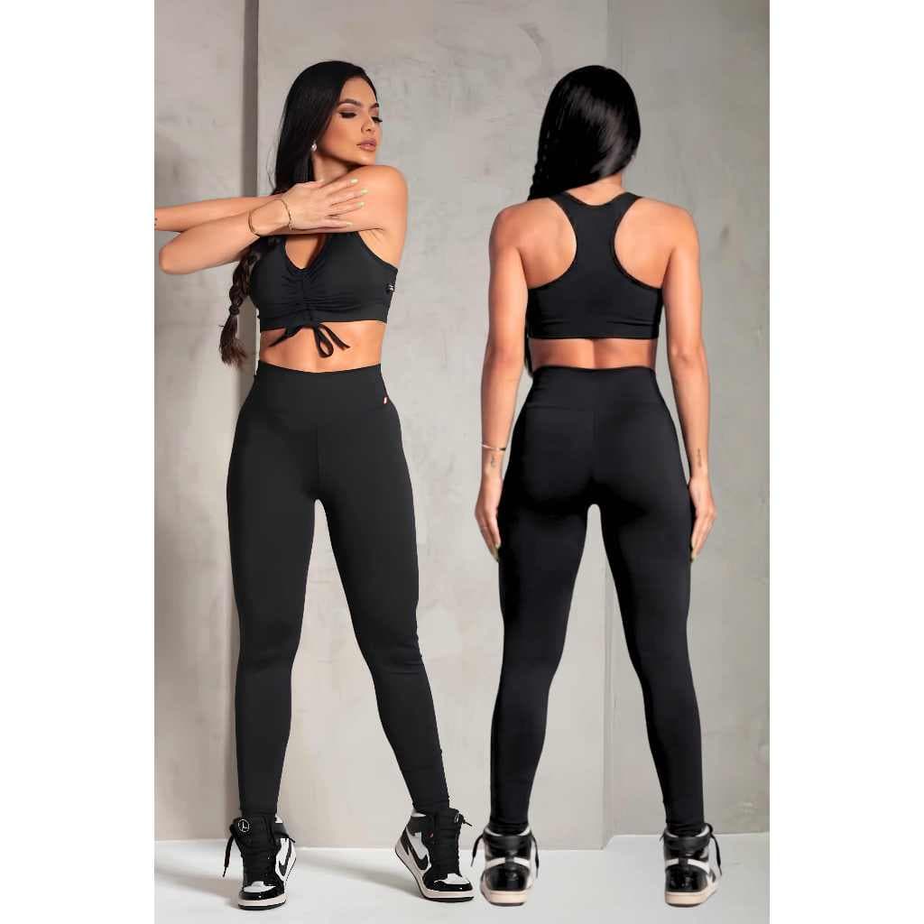Calça Legging Feminina Blackout Zero Transparência Moda Fitness treino academia