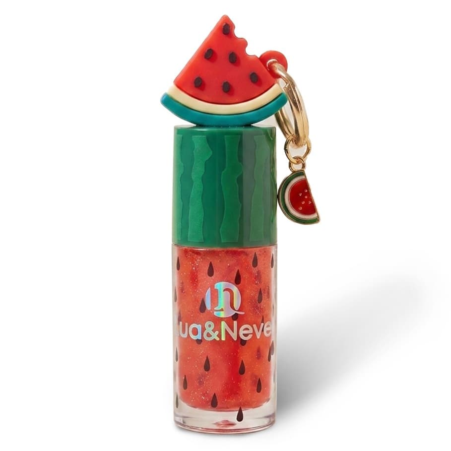 Gloss Labial Melancia com Chaveiro Lip Oil Hidratante Brilho Frutado 6 Cores