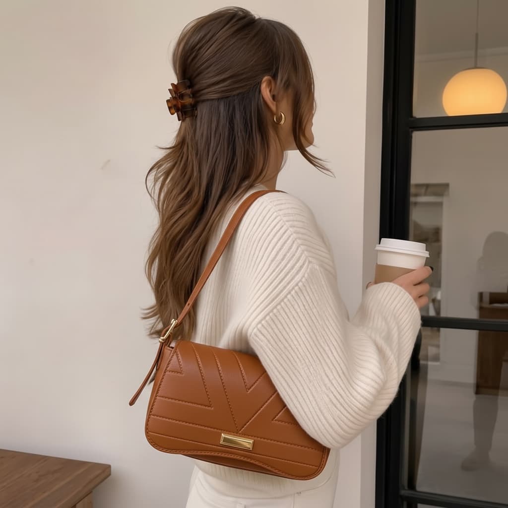 Bolsa Feminina Elegante Branca Luxo, Bolsa Que Cabe Celular Batom Cartão, Bolsa De Ombro