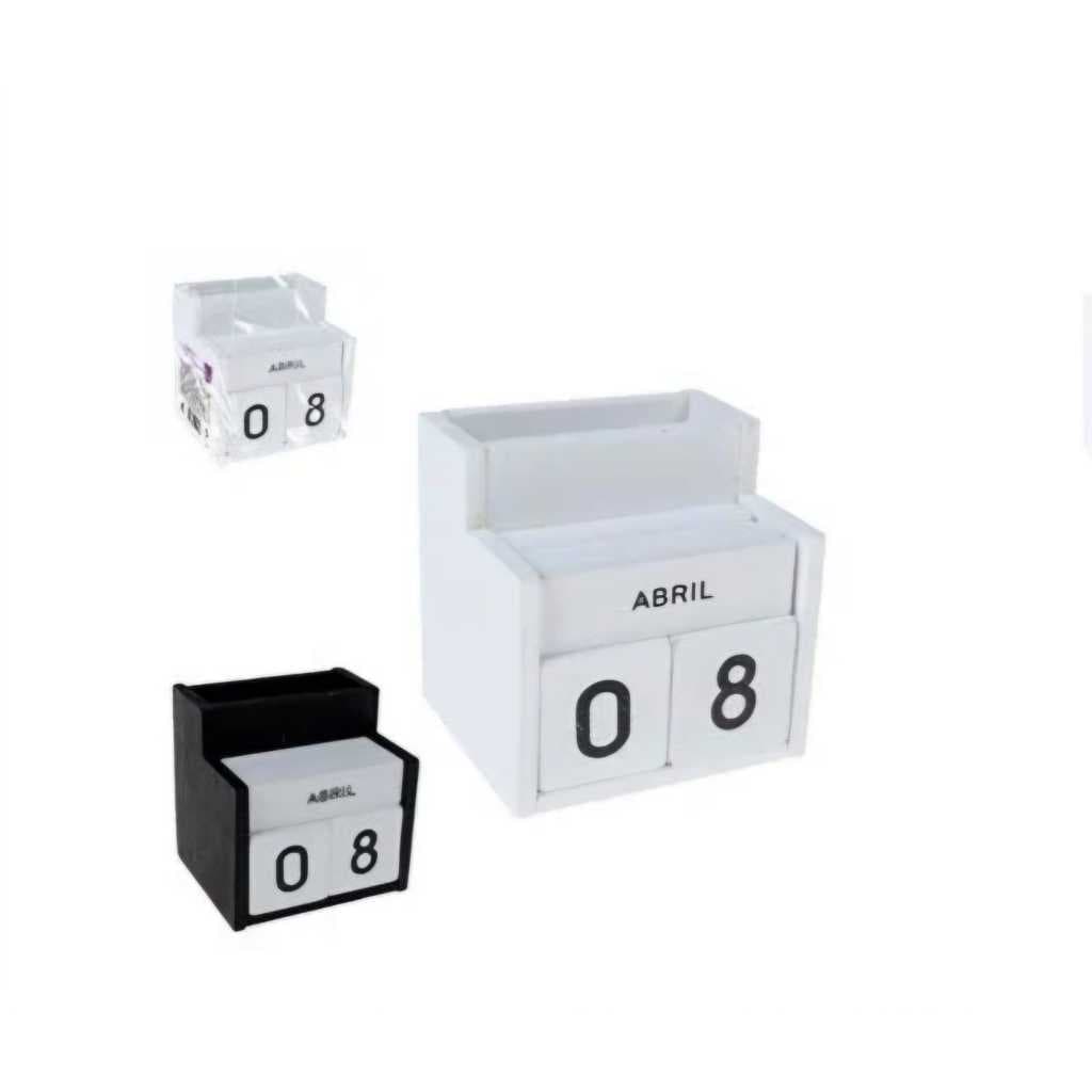 Calendário Permanente De Madeira De Mesa Decorativo Retro
