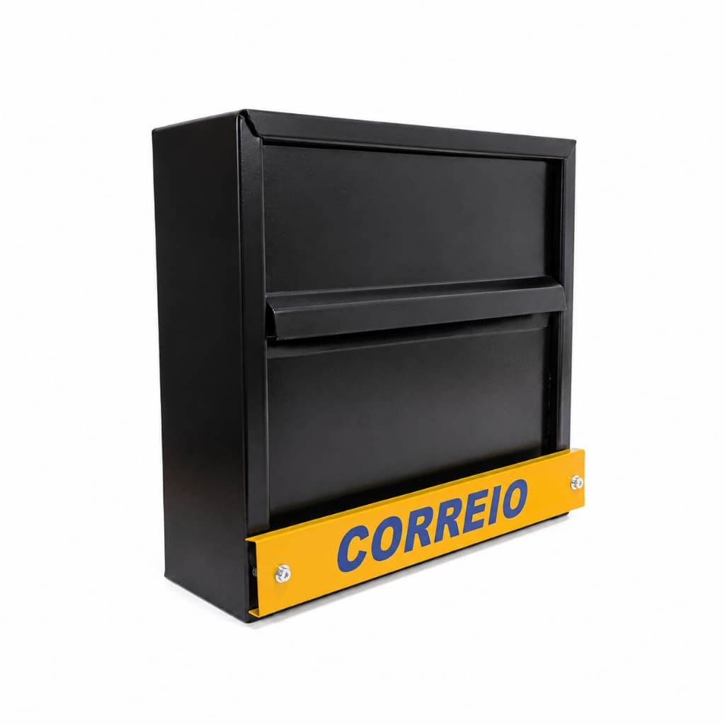 Caixa De Correio De Aço Horizontal Para Portão Grade Preta