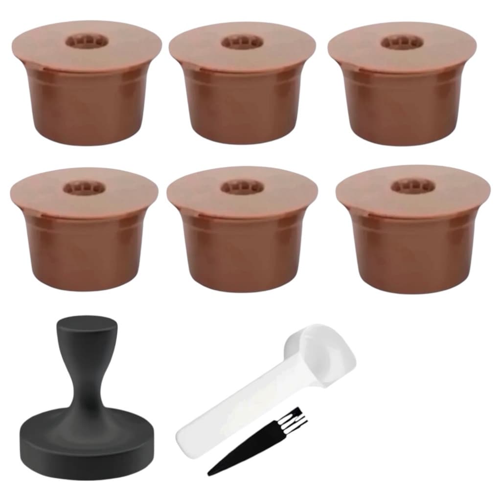 Kit 6 Cápsulas Reutilizáveis + Tamper Compatível Três Corações Café Cafeteira