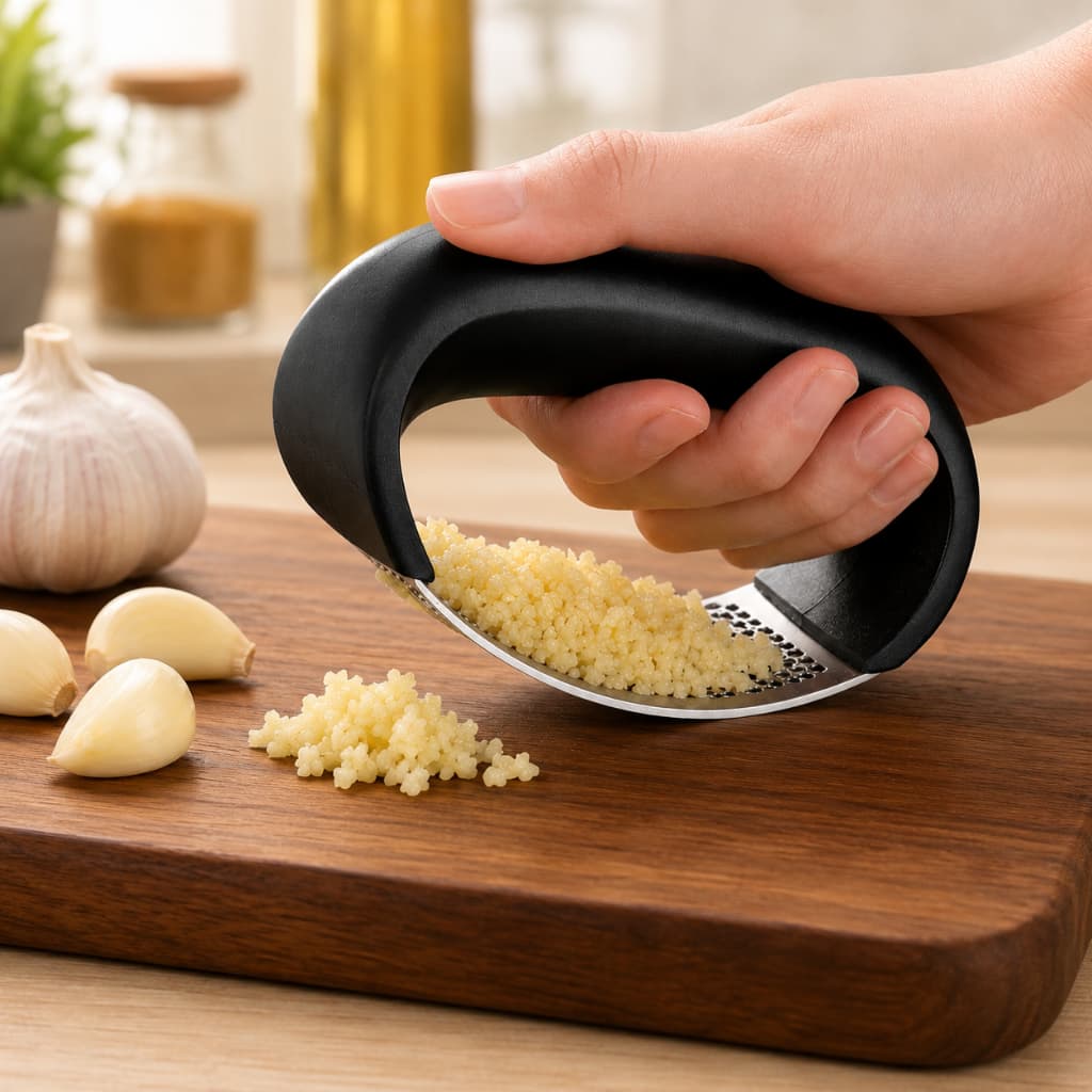 Espremedor de Alho Inox Manual Triturador Amassador Prensa de Alho Resistente Cozinha Garlic Press