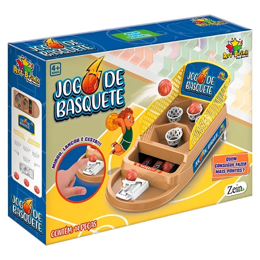 Basquete De Dedo Brinquedo Infantil Jogo Para Crianças Divertido 4 Cestas - Art Brink
