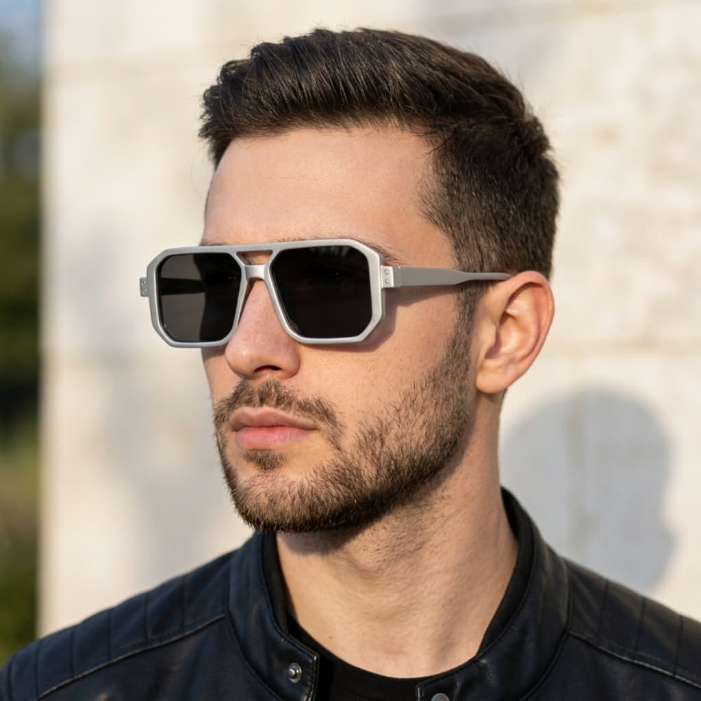 Óculos Aviador Quadrado Masculino Premium UV400 Moda Verão Tendência Unissex Luxo