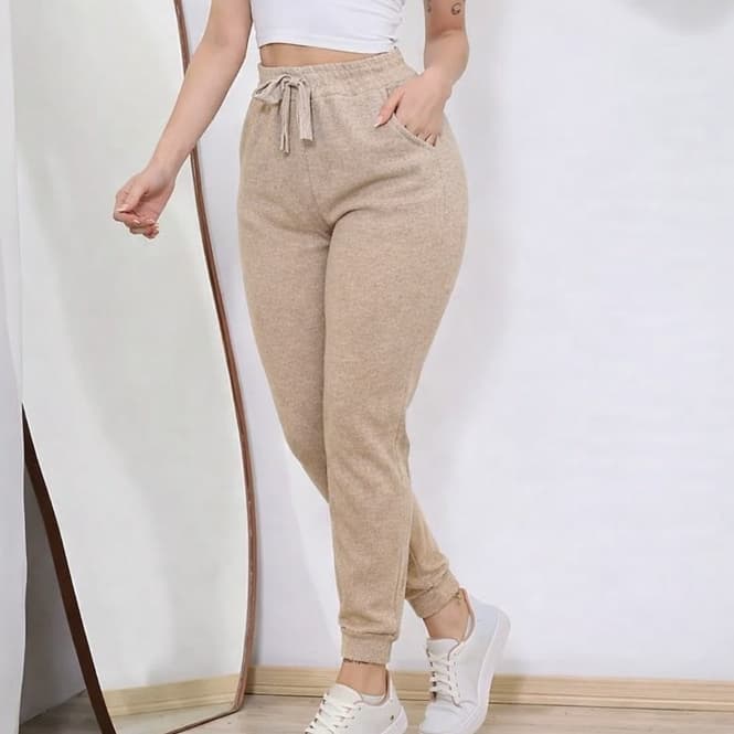 Calça Jogguer Feminina Lanzinha Quentinha C/ Elástico Roupa de Frio Moda Oferta