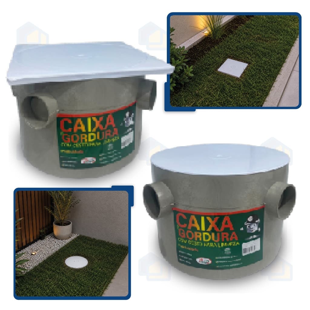 Caixa de Gordura Com Cesto Sifonada Compacta P/ Pia Cozinha