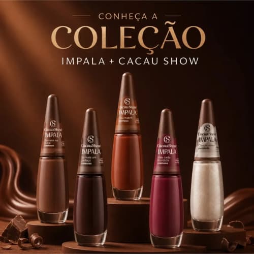 Kit Impala Coleção Cacau Show C/ 5 Cores Fragância Chocolate