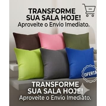 Kit com 2 OU 4 OU 6 Capas para almofadas com zíper