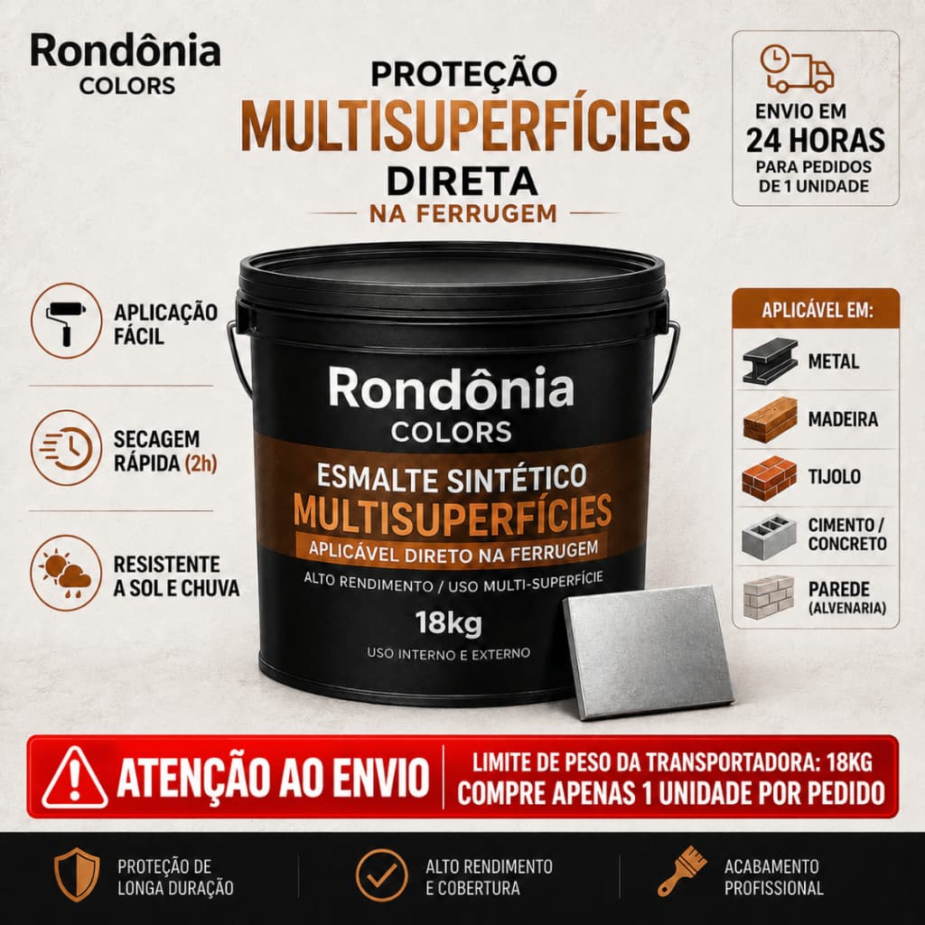 Tinta Esmalte Sintético 18kg ou 5kg Solvente Profissional Durabilidade Brilho Madeira Ferrugem Casa