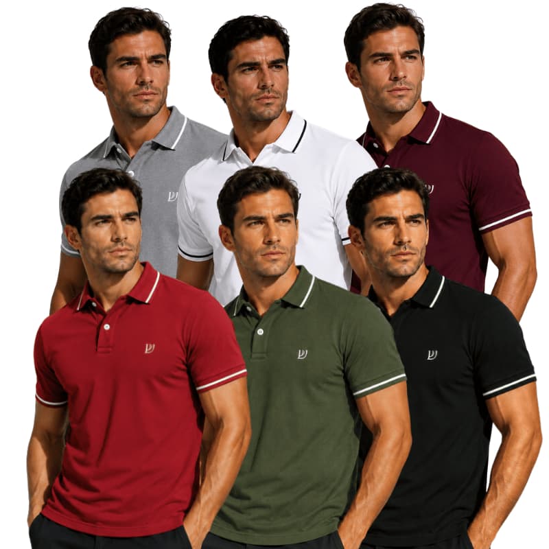 Kit 6 Camisas Gola Polo 100% Algodão