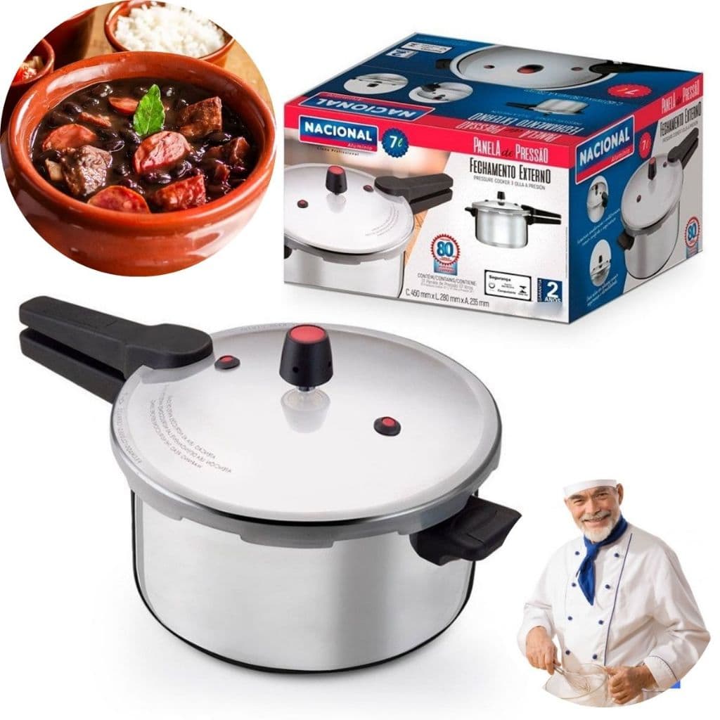 Panela De Pressão 7L, 10L Profissional Fechamento Externo Grande Industrial Feijão Feijoada
