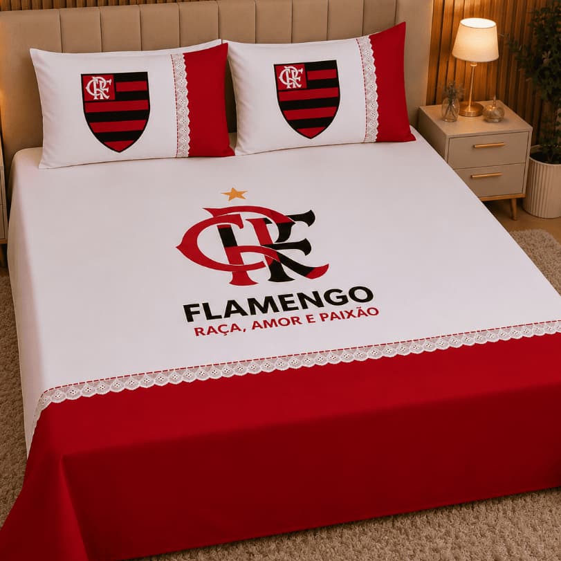 LENÇOL DE TIME PARA CAMA DE CASAL – Jogo de Cama Time - Colcha Solteiro e Casal | COLCHA SEM BABADO CASAL E SOLTEIRO