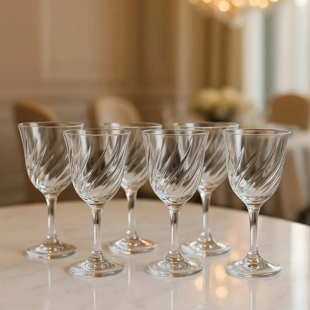 Jogo 6 Taças Lírio 365ml Vidro Nadir Água Vinho Elegante Transparente .