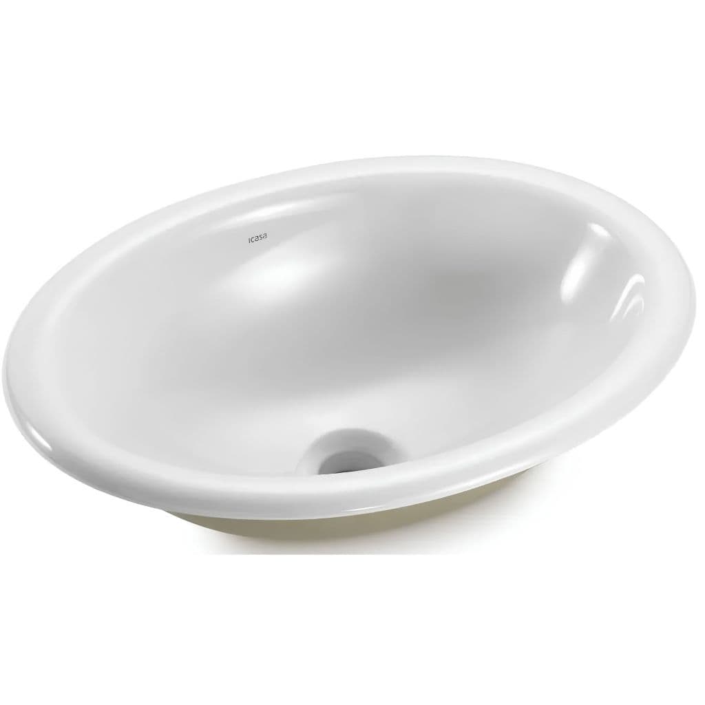Cuba De Sobrepor Oval Il66 445x325mm Branca Icasa