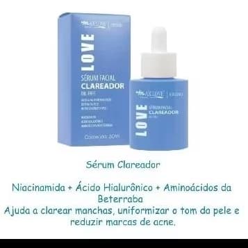 Sérum facial clareador Max Love -30ml Pele Uniforme , Iluminada e sem Oleosidade