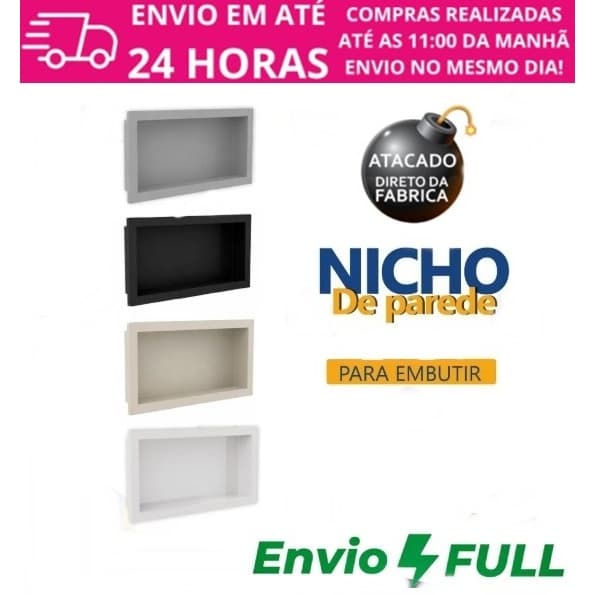 Nicho para Banheiro 30x40cm Nicho de Parede Saboneteira para Banheiro de Parede Nicho Banheiro Top