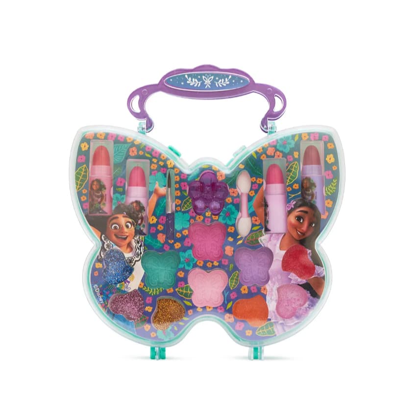 Estojo de Maquiagem Borboleta Infantil Encanto Fenzza Kit Completo com Espelho e Acessórios