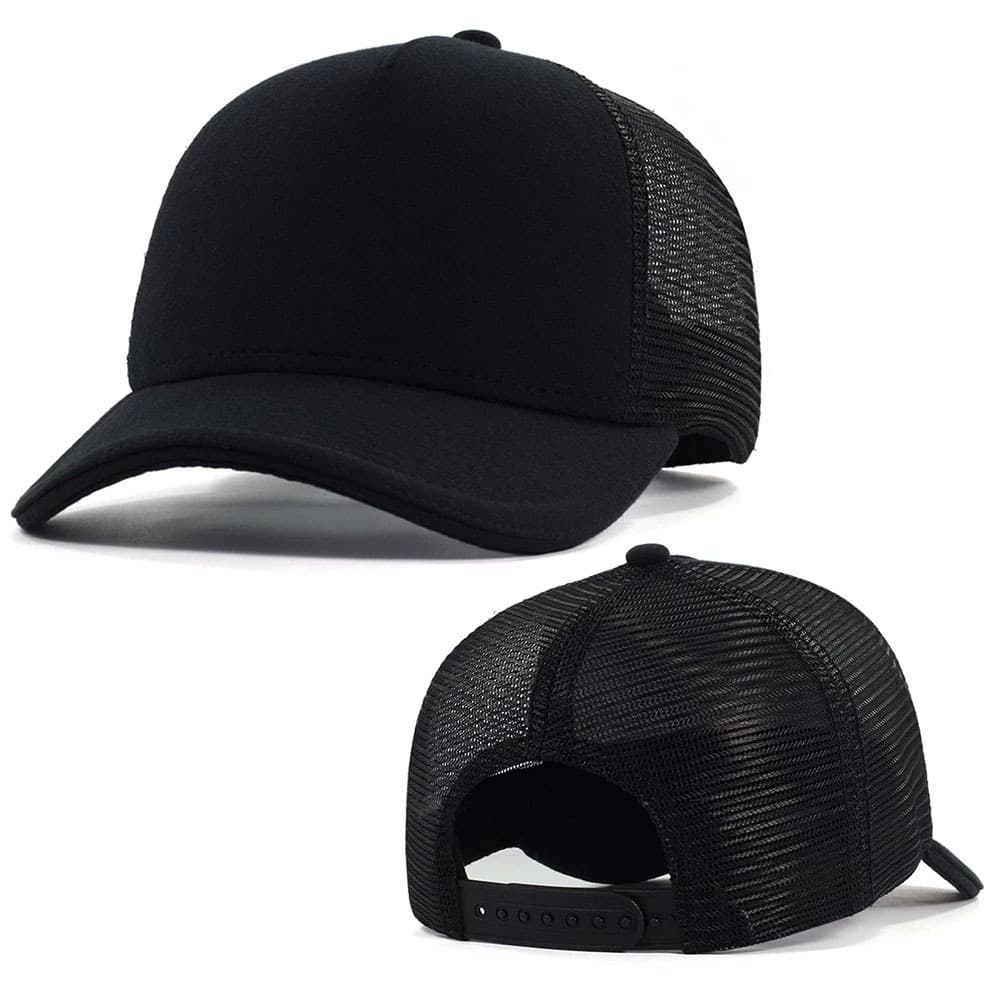 Bonés Trucker Anth Co Liso Preto Com Tela Aberto Com Ajuste