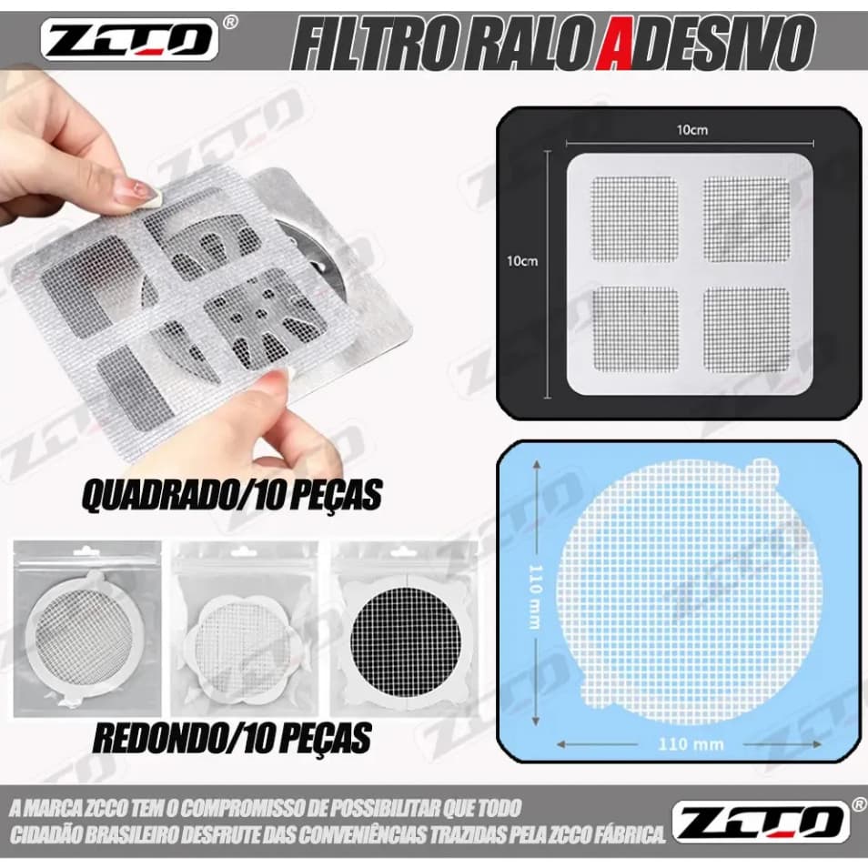 Kit protetor Filtro De Ralo Adesivo Descartável P/banheiro