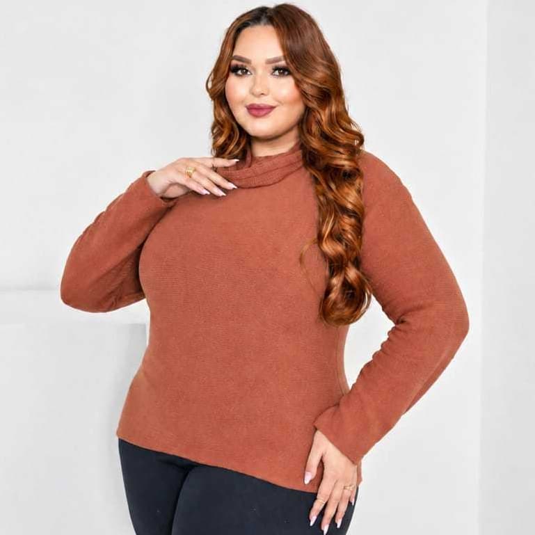 Blusa Gola Boba Plus Size Tricot