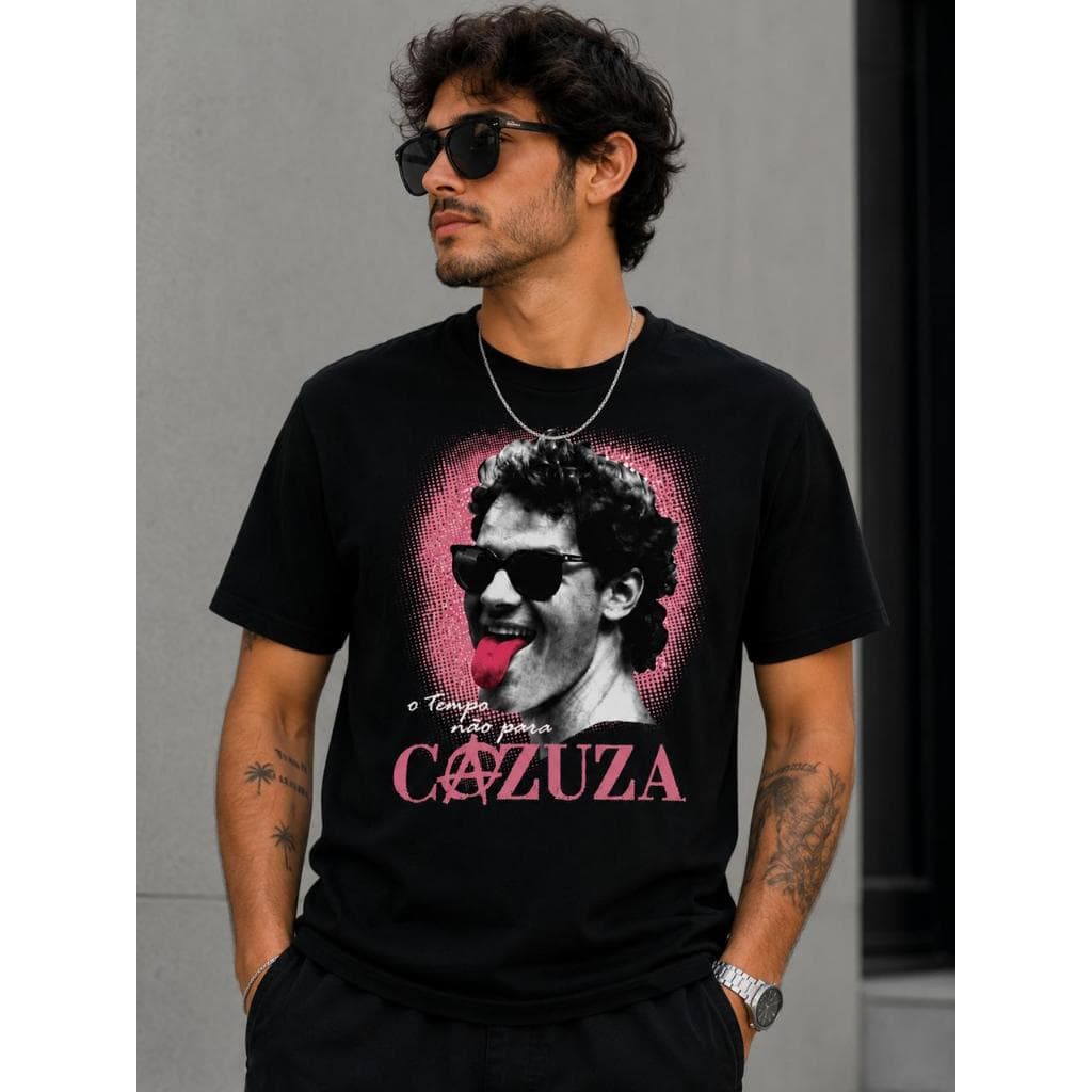 Camiseta Cazuza O Tempo Não Para Estampa Rock Nacional Algodão Premium Manga Curta