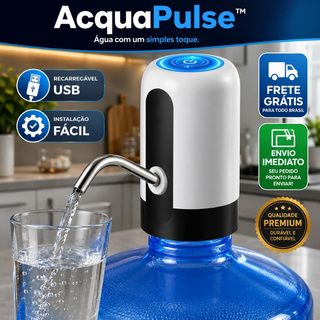 Bomba Elétrica Universal D'Água Dispenser Automático Com Carregamento Usb Galão De 20L