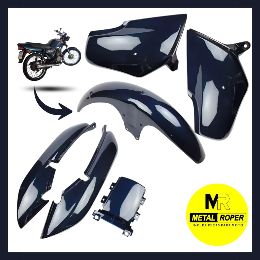 Kit Carenagem CG Titan 125 1998/1999 Azul Compatível Encaixe Original