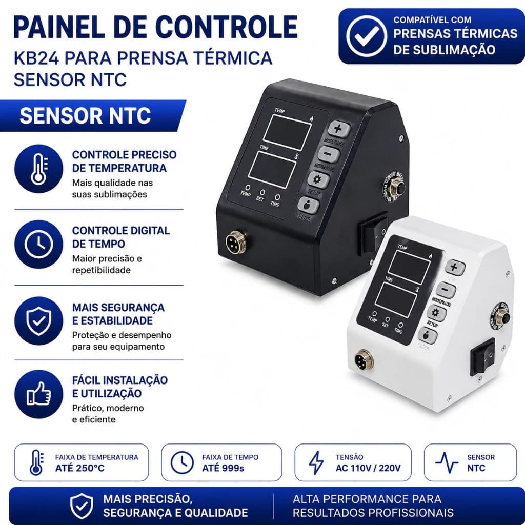 Painel de controle para prensa térmica sublimação - SENSOR NTC