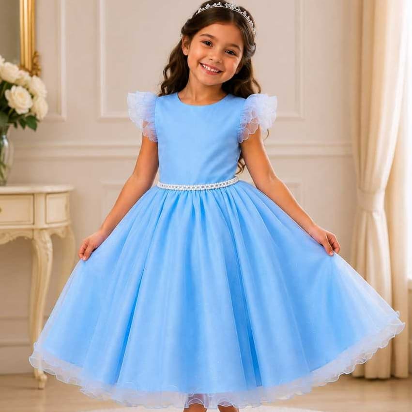 Vestido Infantil Festa Rodado Luxo Menina Tule Elegante Daminha Casamento Formatura