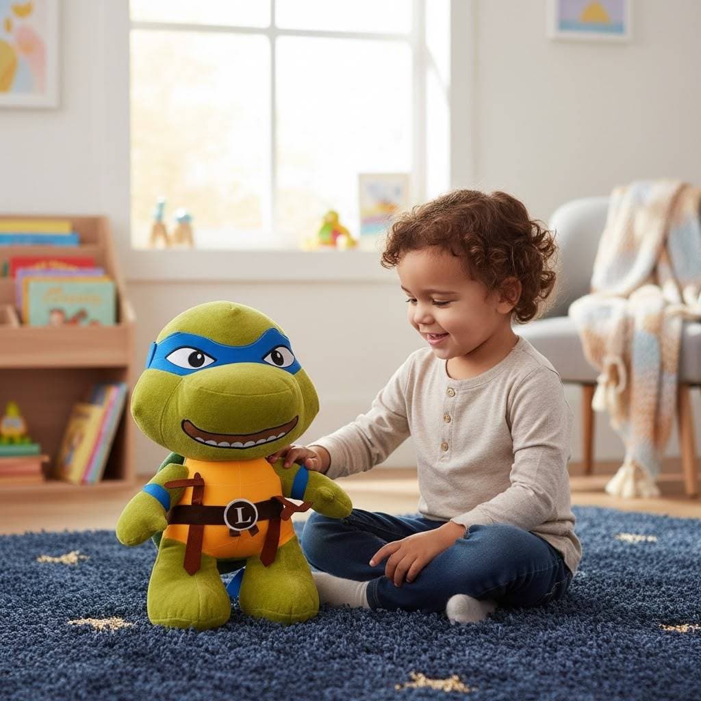 Pelúcia Tartarugas Ninjas 45cm Grande Michelangelo Antialérgica Bud