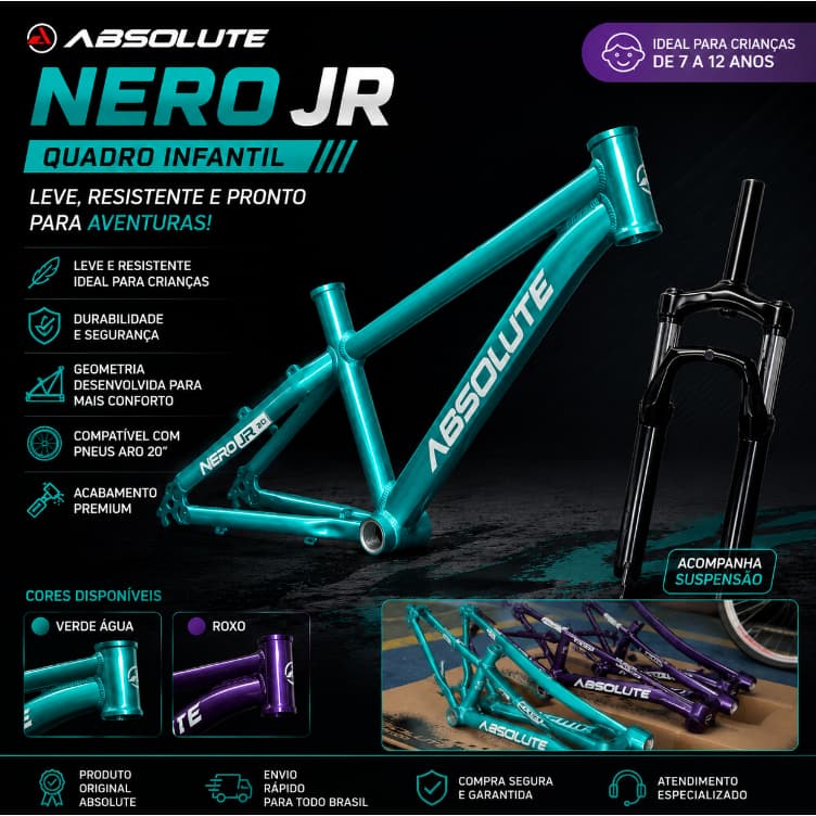 NERO JR QUADRO 20 ALUMINIO COM SUSPENSÃO