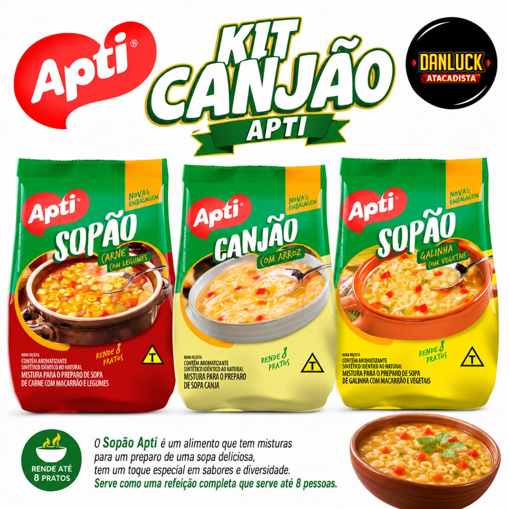 Kit Sopão Apti 3 sabores Completos