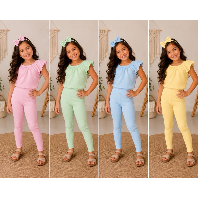 conjunto manguinha elástico legg + laço de cabelo