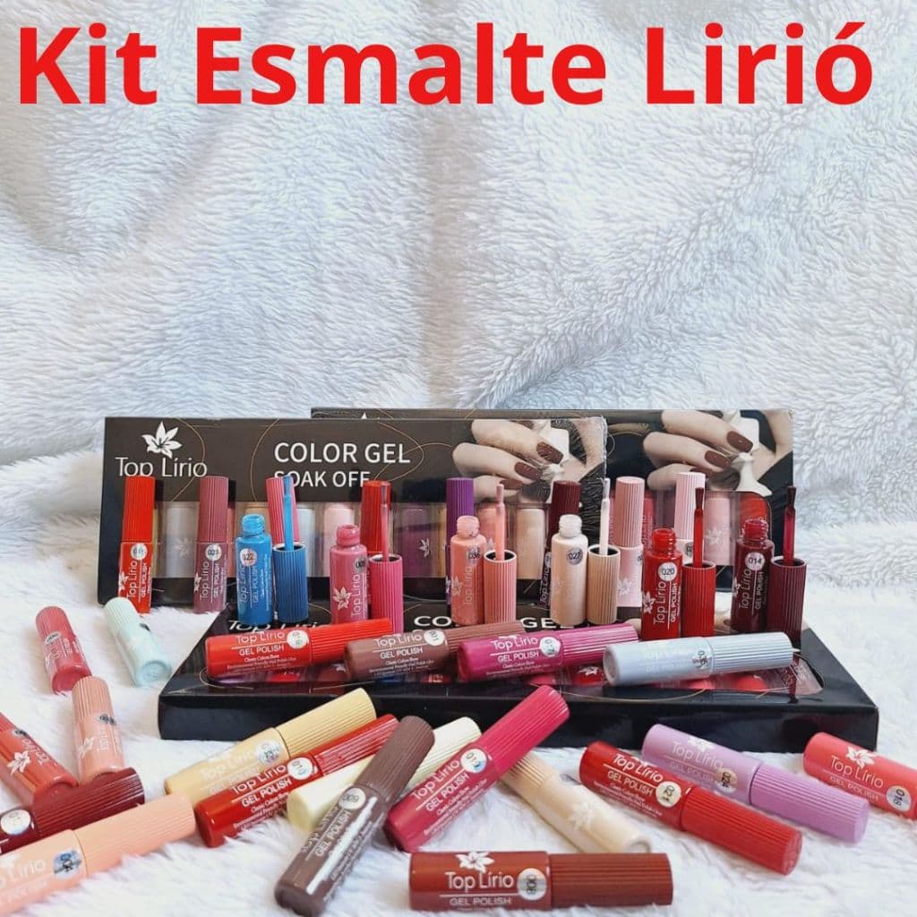 Esmalte em Gel Lirió KitS com 12/24/36 UNIDADES ( coleção completa) Led Uv Lindas Cores