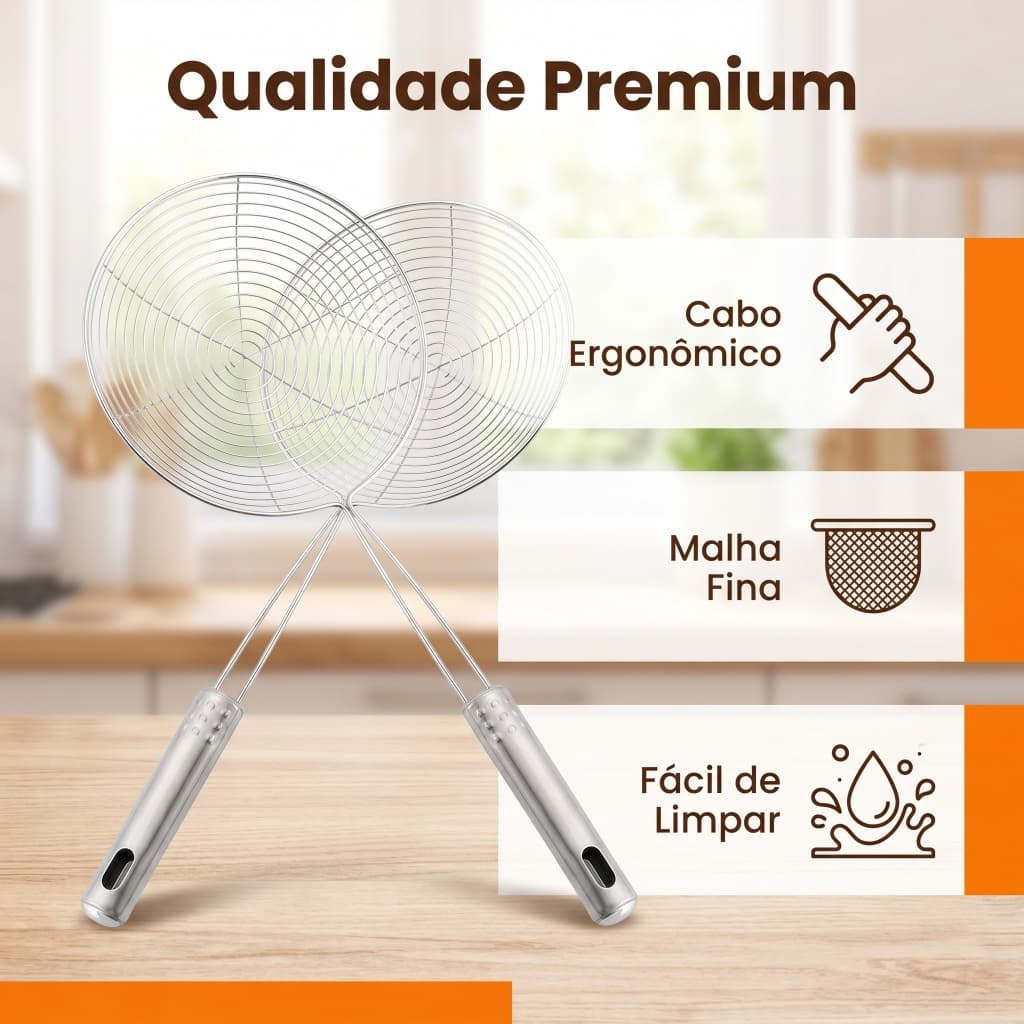 Peneira Escorrer Alimentos para Cozinha Doméstica