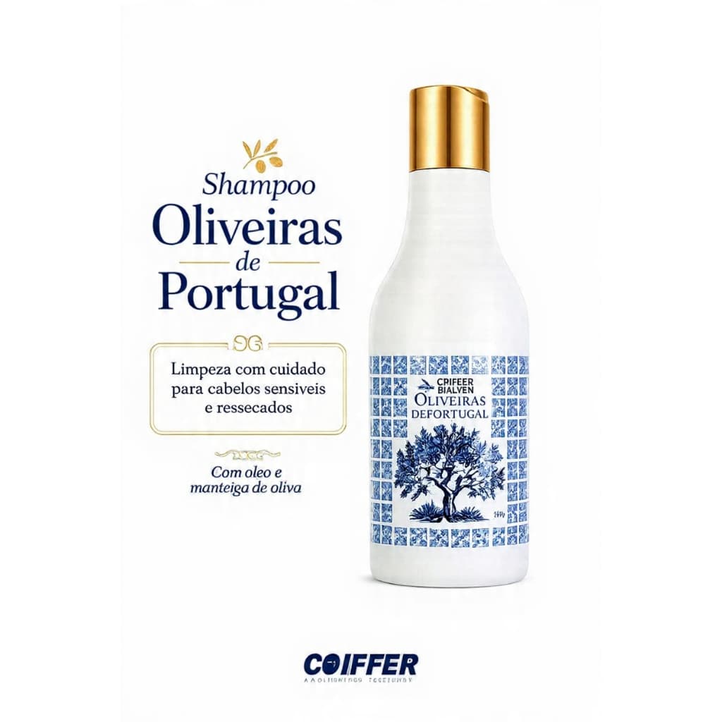 Shampoo Oliveiras de Portugal Limpeza com Emoliência 300ML Coiffer.