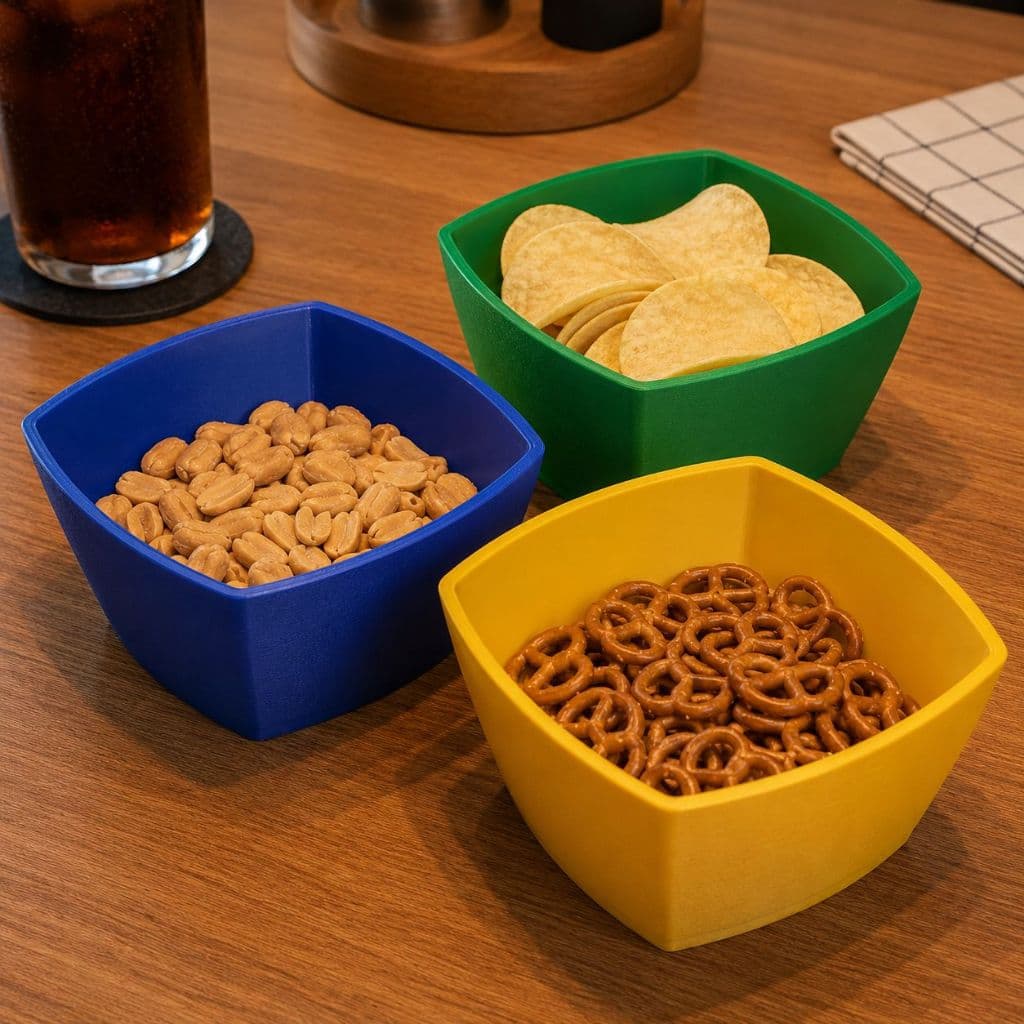 Petisqueira Quadrada Moderna para Amendoim, Castanhas, Salgadinhos e Batata Chips | Bowl Decorativo